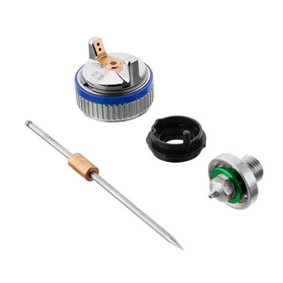 Комплект форсунки 0,8 мм для фарбопульта HVLP II mini PT-0128 (дюза, повітряна головка, голка) INTERTOOL PT-2105 Київ