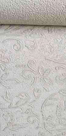 Обои виниловые на флизелине Marburg Aura метровые маленькие цветы бирюзовые серебристые на белом структурные Киев