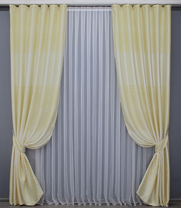 Комплект готових штор VR-Textil Софт № 1381ш Молочний 150х270 см 2 шт (33-0254) Київ - фото 2