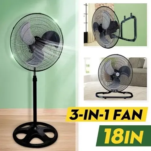 Вентилятор 3 в1 Wimpex 1807 Черно - Серебристый напольный настольный настенный охладитель с 3 скоростями Коломия