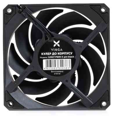 Кулер до корпусу Vinga 12027 PWM 4-pin black Вінниця
