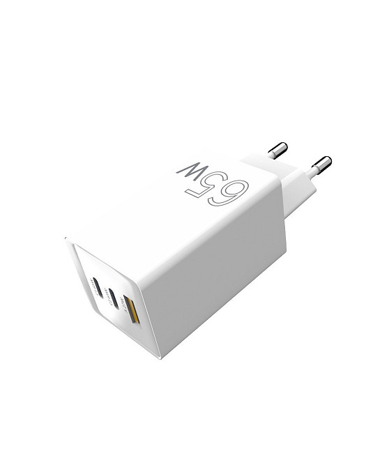 Мережевий зарядний пристрій Sigma mobile X-power 65 W GaN, PD, QC (2xUSB-C + 1xUSB-A) White (PS65-01) ( 24216 ) Харьков - изображение 2