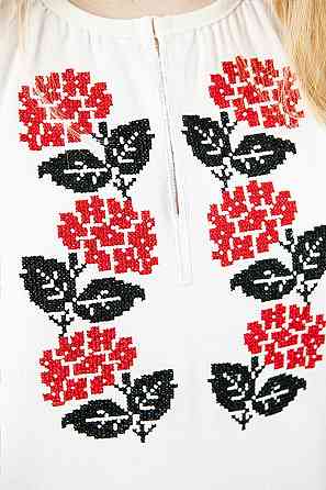 Вышиванка для девочек-подростков льняная с длинным рукавом, белая топ Киев