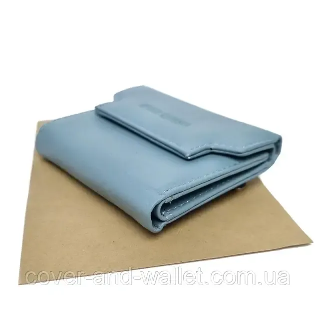 Блакитний жіночий шкіряний гаманець маленького розміру на магнітній застібці Marco Coverna Київ - фото 7