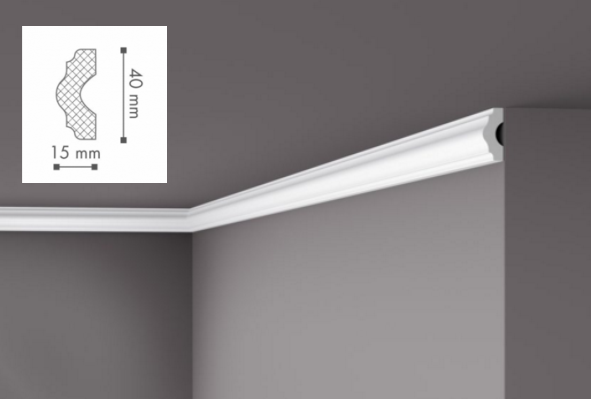 Карниз(плинтус) потолочный гладкий NMC , I  , лепной декор из пенопласта Днепр - изображение 1