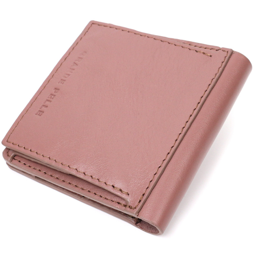 Небольшое портмоне из натуральной кожи GRANDE PELLE 16799 Пудровый Киев - изображение 2