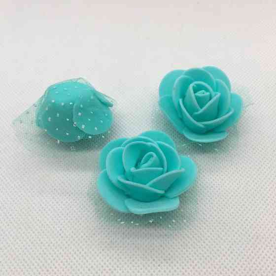 Головки квітів з фатином 50 штук 3 см бірюзовий Київ