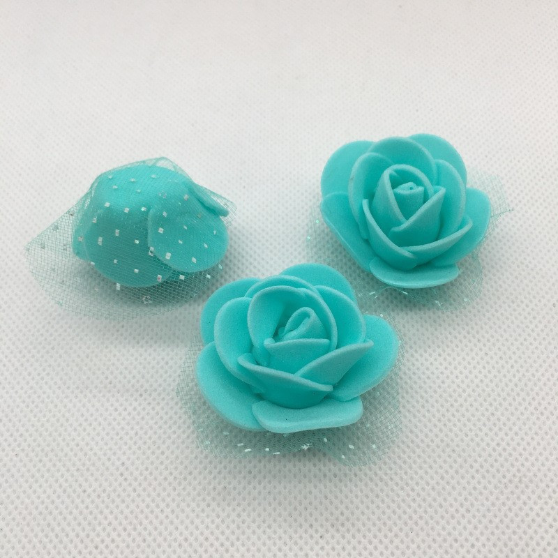 Головки квітів з фатином 50 штук 3 см бірюзовий Київ - фото 2