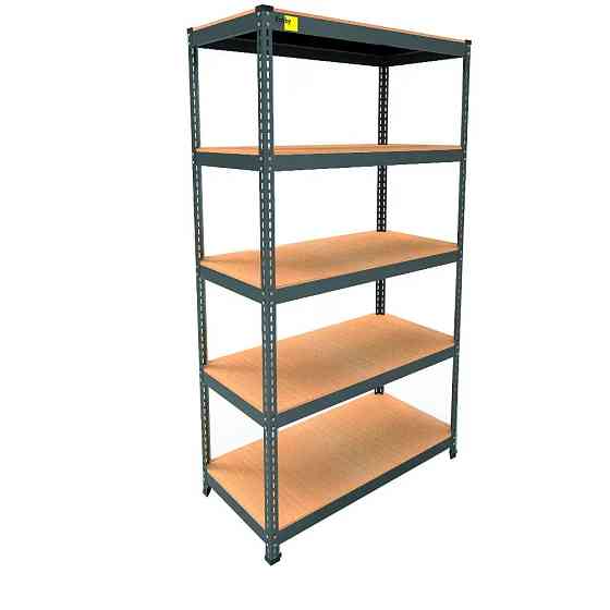 Металевий стелаж Emby Light Series (розмір 1800х900x450мм) 5 полиць ДСП до 100кг Чорний Київ