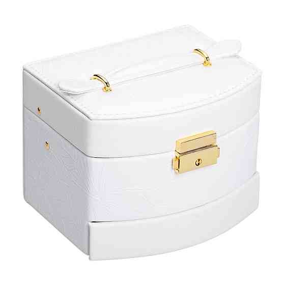 Скринька для прикрас з еко шкіри 3 яруси із замком органайзер для ювелірних виробів HP-5-23W Коломия