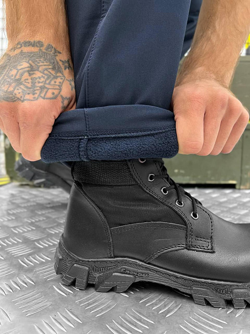 Штани сині на флісі зимові теплі тактичні анатомічний крій Одесса - изображение 2