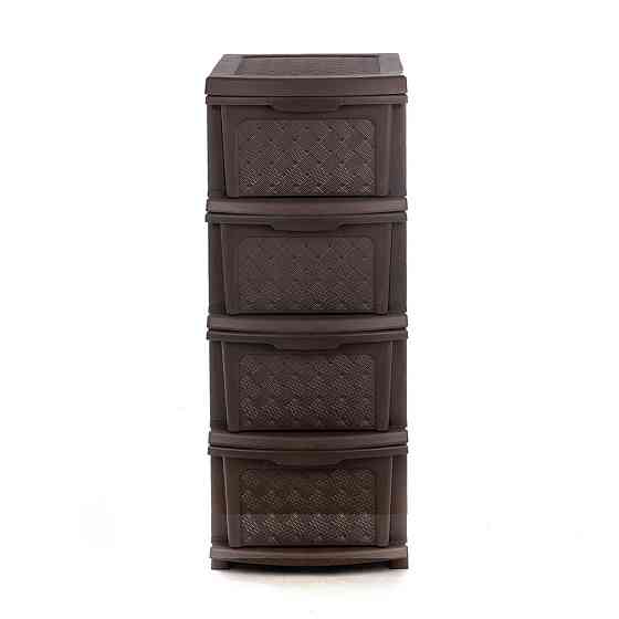 Комод пластиковый 4 ящика коричневый R-Plastic 