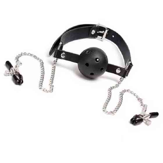 БДСМ кляп с зажимами для сосков – Садо-мазо Винница