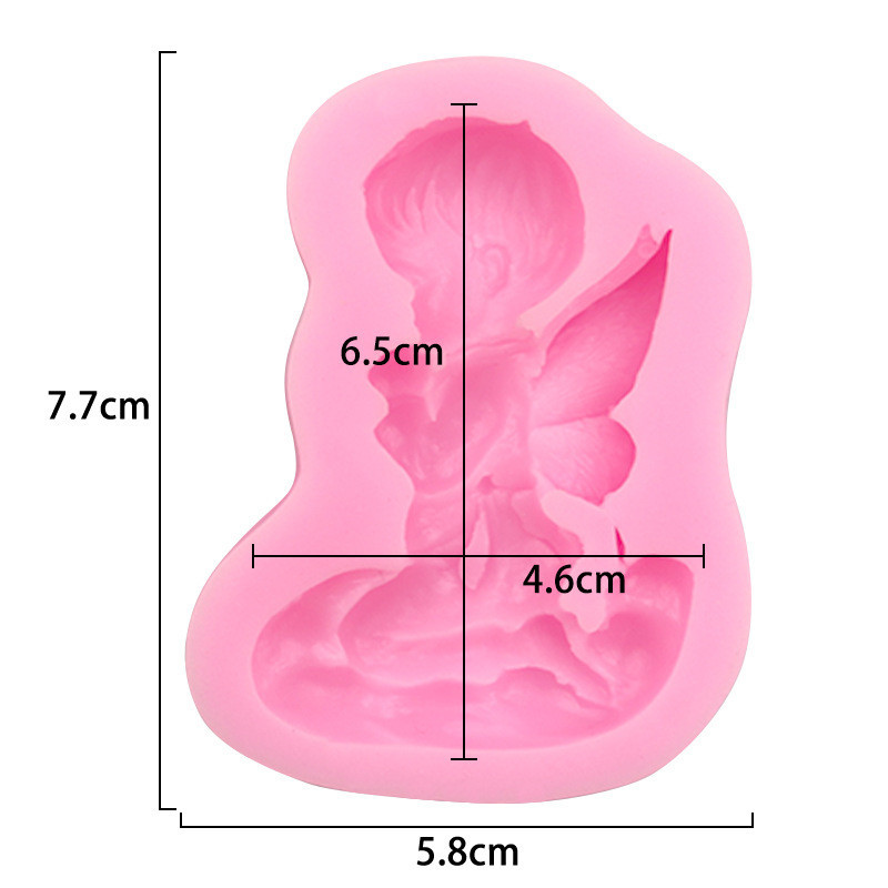 Молд силіконовий Ангел 77 на 58 мм рожевий Київ - фото 12