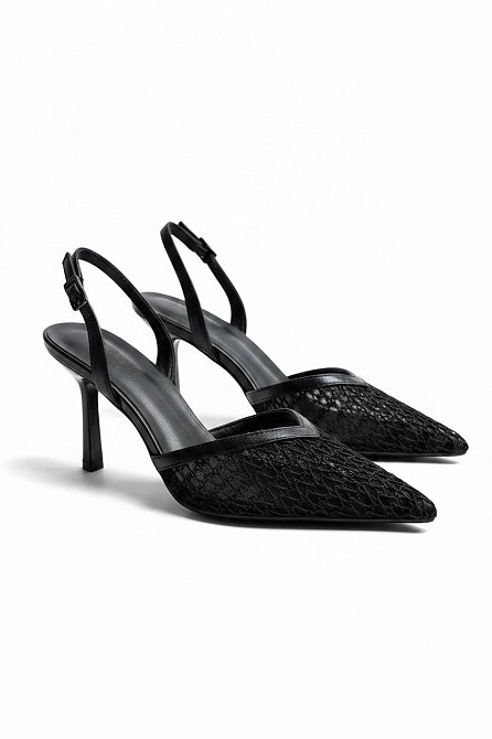 Туфли женские Meideli 2051-5 слинбеки сетка на шпильке черные, 36, 23,5 см Киев - изображение 18