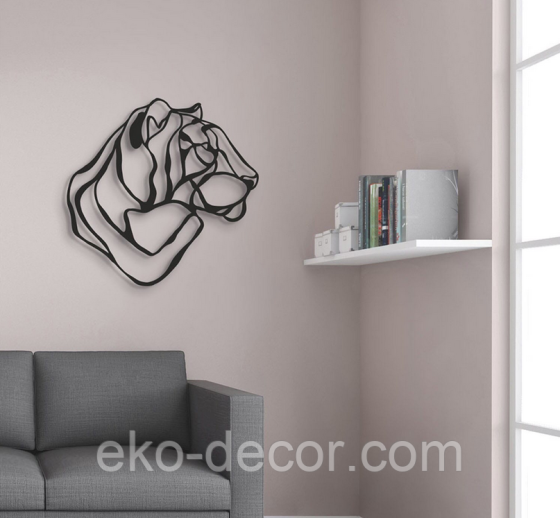 Декоративное настенное Панно «Тигр» Декор на стену 90*90 см, Черный Киев