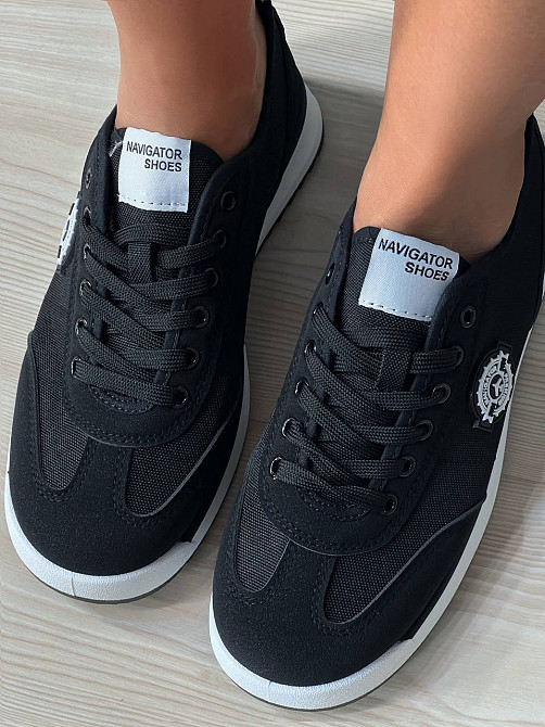 Кроссовки женские Navigator 3241-1 из текстиля с эмблемой черные, 41, 26 см Одесса - изображение 5