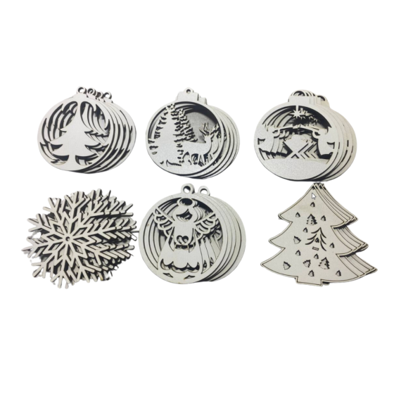 Набор деревянных игрушек на ёлку 