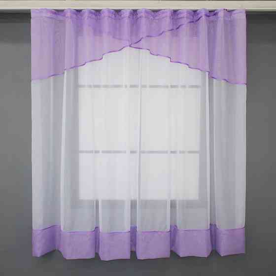Кухонная занавеска VR-Textil № 078к сиреневый с белым 280х170 см (52-0783) Киев