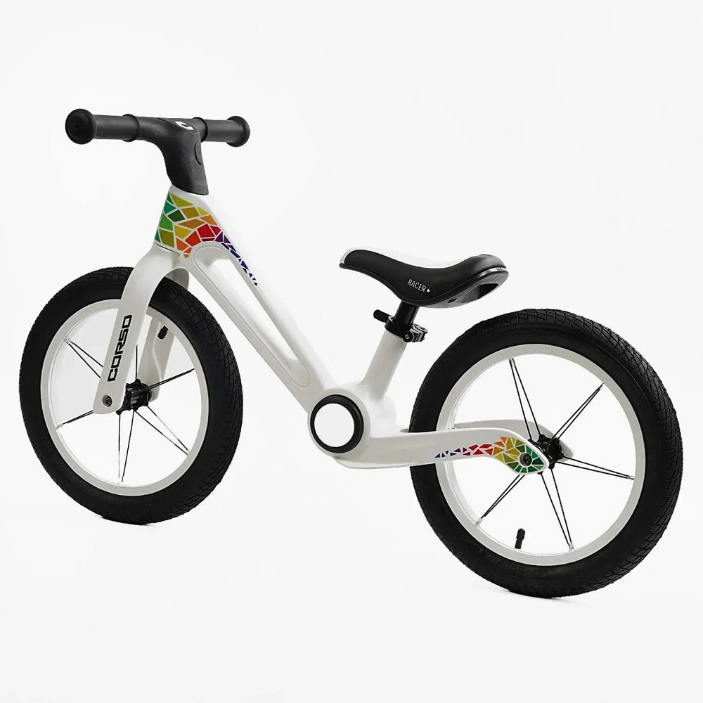 Біговел велобіг CORSO складана нейлонова рама надувні колеса 14 дюймів Білий (NL-19903) Чернігів - фото 3