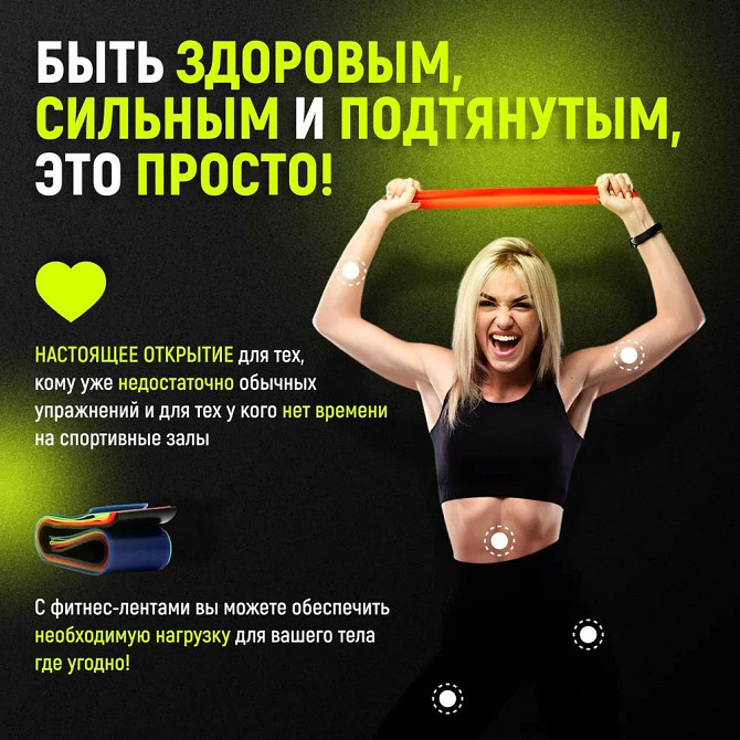 Фитнес в домашних условиях Fit Simplify 5 шт, Резиновые тренировочные петли, Эспандер резинка фитнес IA-85 Львов - изображение 7