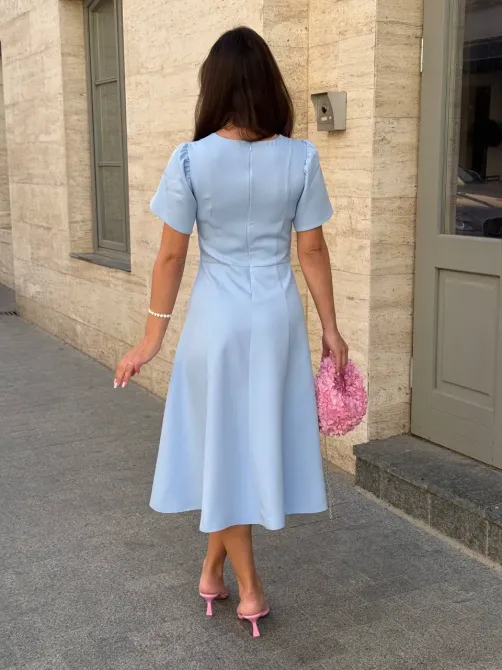 Стильне жіноче плаття з відрізною талією та спідницею сонце-кльош. Одеса - фото 14