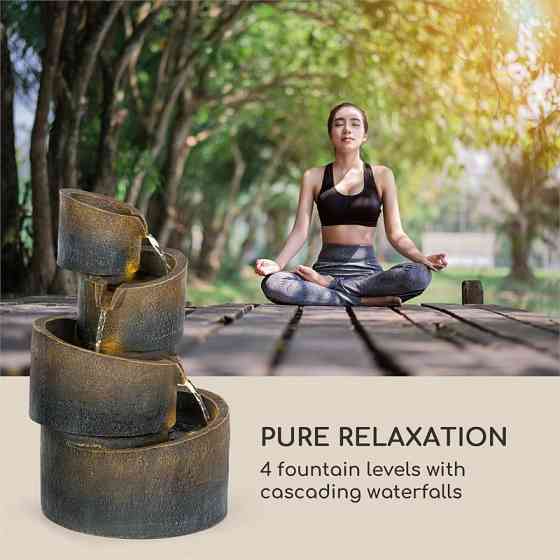Мантуанский каскадный фонтан, солнечный фонтан, садовый фонтан, 4 уровня, работа от батареи, 2,8 Вт, солнечная Ровно