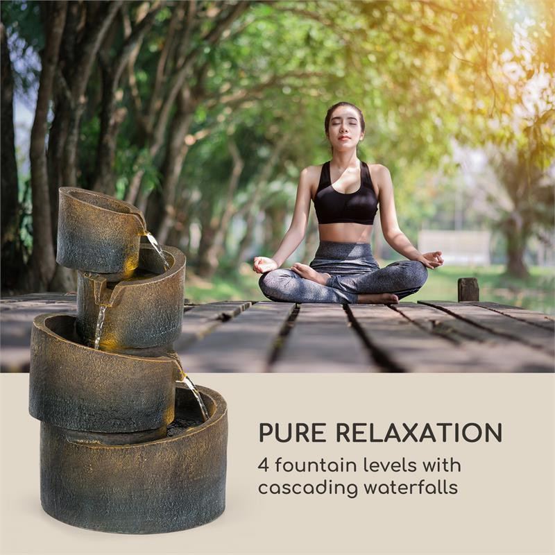 Мантуанский каскадный фонтан, солнечный фонтан, садовый фонтан, 4 уровня, работа от батареи, 2,8 Вт, солнечная Ровно - изображение 3