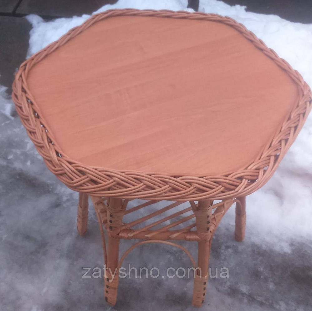 Стіл шестигранний плетений із лози Київ - фото 4