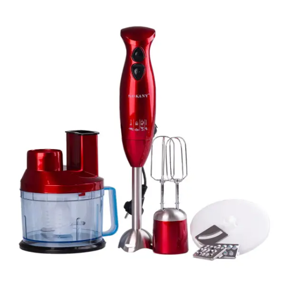 Кухонний комбайн з чашею 7 в 1 Sokany SM-5011-7 600 Вт з насадками Червоний Коломыя
