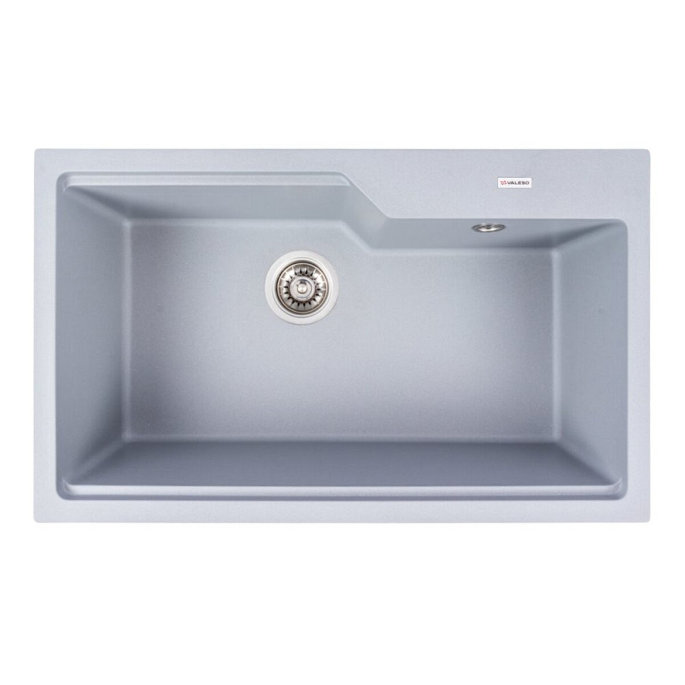Гранітна мийка для кухні VALESO NIKA 7545 матова Сірий металік Коломыя - изображение 1