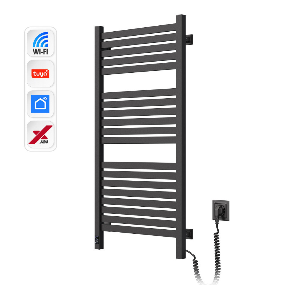 Електрична сушарка для рушників NAVIN Авангард X 480х1000 Sensor з WI-FI правобічна, чорний муар Київ - фото 3