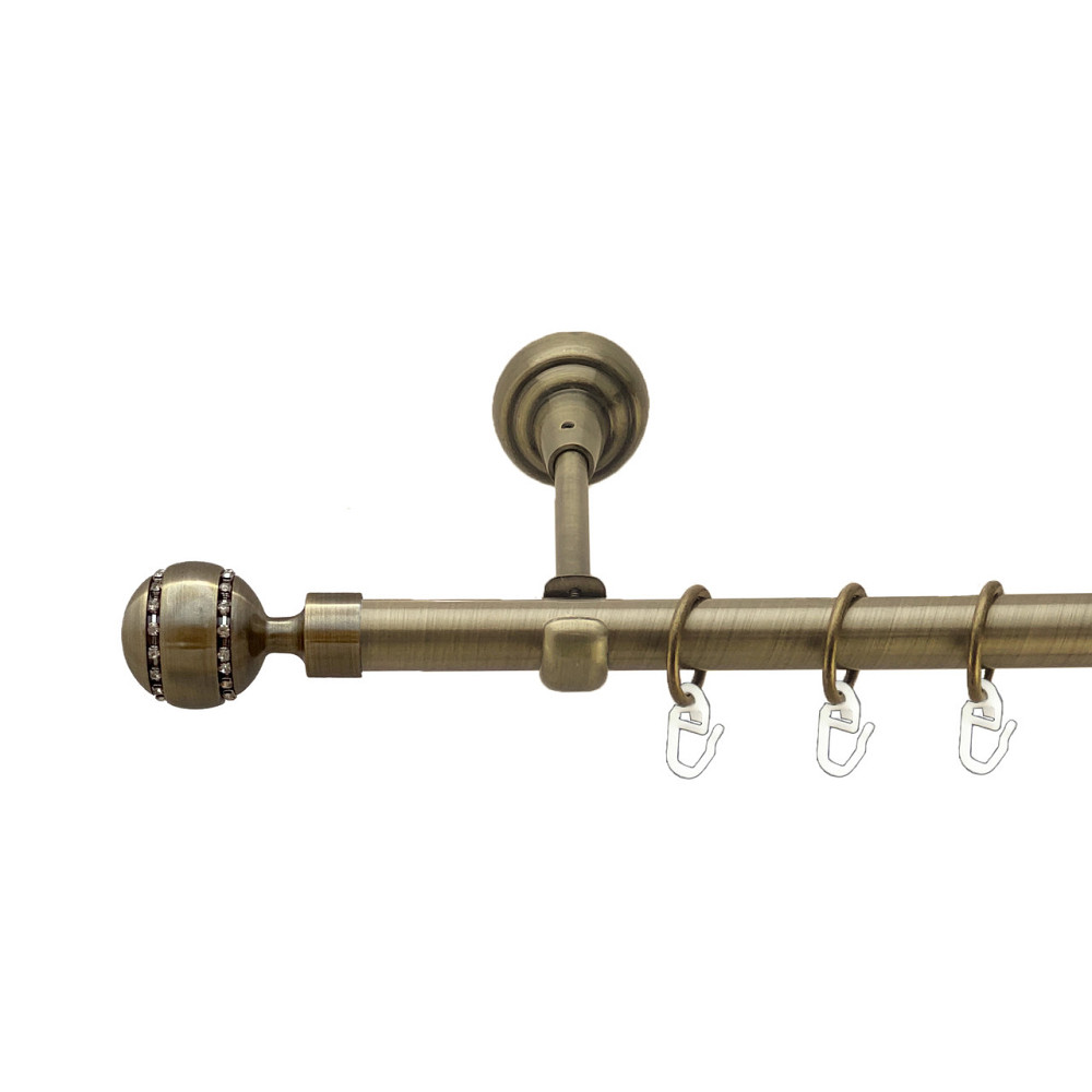 Карниз Orvit Аркадія металевий однорядний відкритий Антик 19 мм 160 см (00-00013276) Львів - фото 1