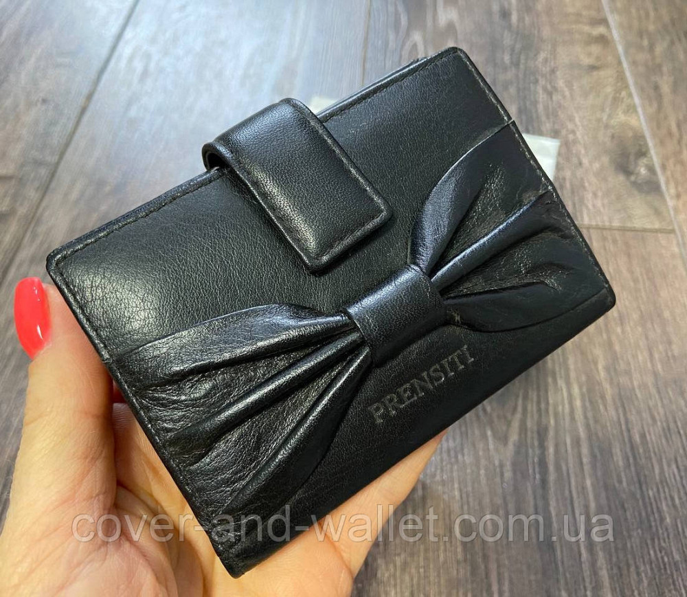 Компактна шкіряна жіноча візитниця з бантом Prensiti Київ - фото 2