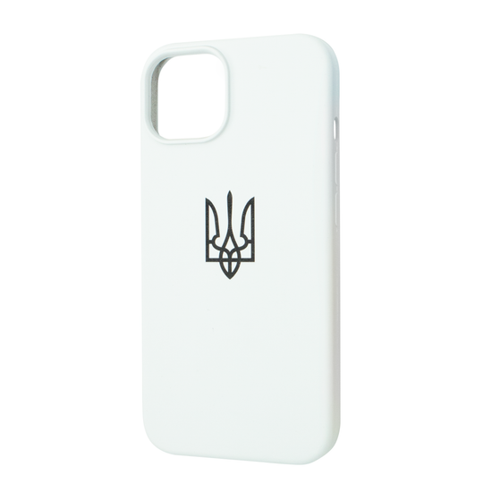 Iphone 14 Plus Чехол микрофибра Трезубец (белый) Одесса