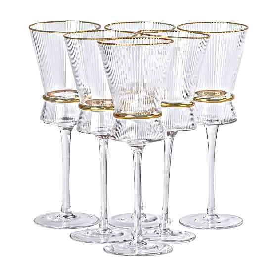 Yiwu Набір з 6 келихів з високими тонкими ніжками, 300 мл, для вина HP-16-7 Коломия