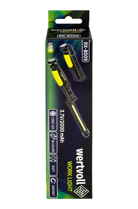 WERTVOLL Ліхтар інспекційний магнітний складаний WERTVOLL CREELED/COBLED IP44 Li-ion 2000 mAh/t Коломия - фото 9