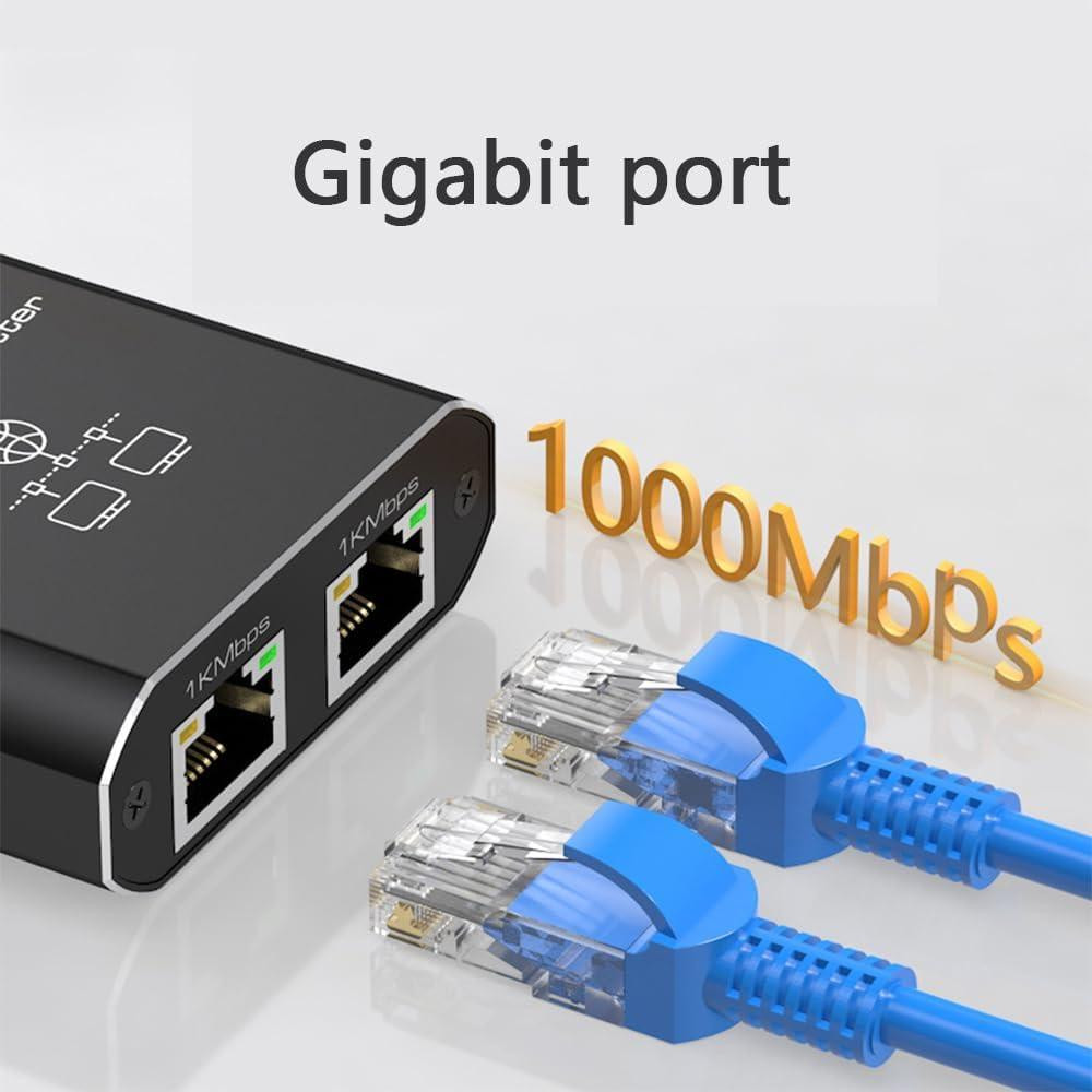 LAN Splitter 1 to 2 гигабитный Ethernet 1000 Mbps RJ45 сплиттер с питанием Type-C алюминиевый корпус Киев - изображение 3