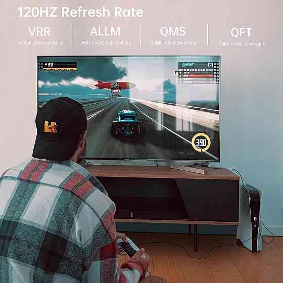Оптический кабель 8K HDMI 10м, HDMI 2.1, 48Gbps, 8K@60Hz, 4K@120Hz, HDR, eARC, Dolby PS5 Xbox ПК ТВ проектор Киев