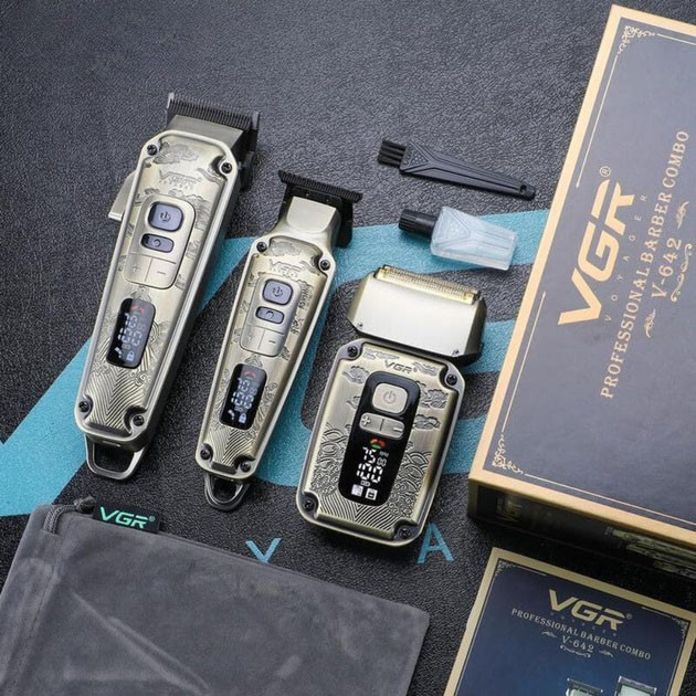 Професійна акумуляторна машинка Акумулятор VGR, Бездротовий акумуляторний тример для стрижки волосся KN-67 Львів - фото 9