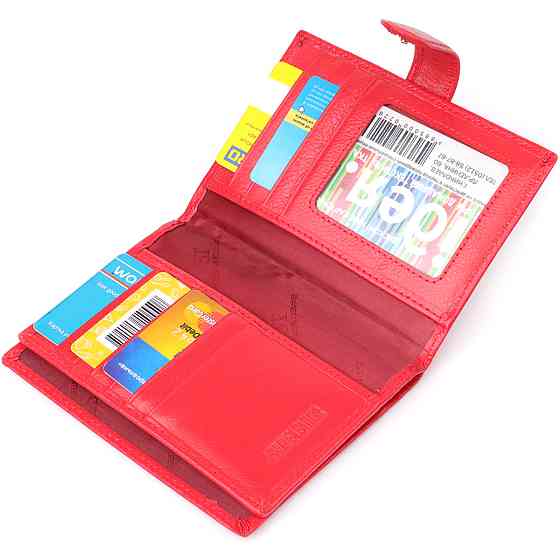 Красивая обложка на документы для женщин из натуральной кожи Красный (ST Leather) Киев