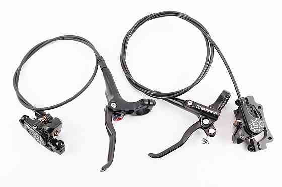 Гальмо Disk-brake гідравлічне переднє (F160/R140мм)+заднє (F180/R160мм), чорні Киев