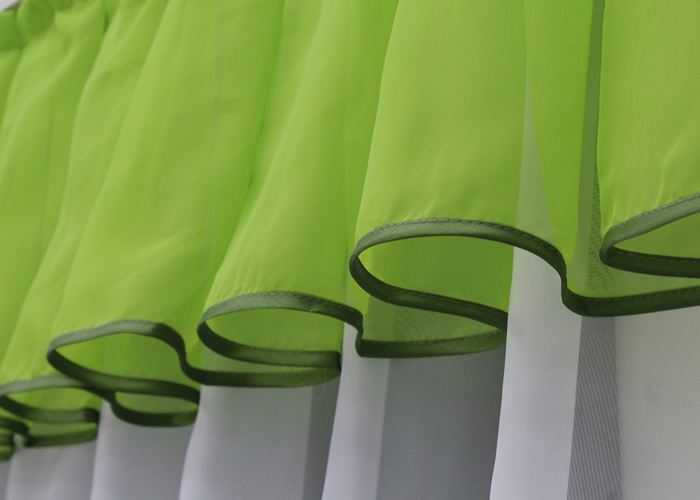 Кухонный комплект VR-Textil № 00к шторки с ламбрекеном белый с салатовым 200х170 см (59-957) Киев - изображение 4