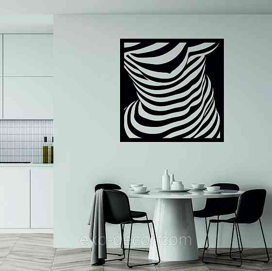 Декоративное настенное Панно «Силуэт женщины», Декор на стену 90*90 см, Черный Киев