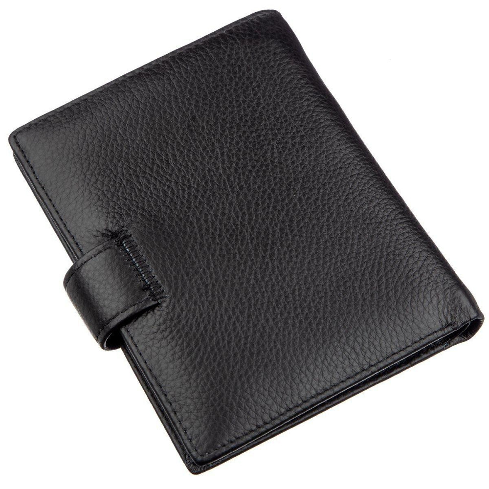 Кожаное мужское портмоне на кнопке Boston 18822 Черный Киев - изображение 2