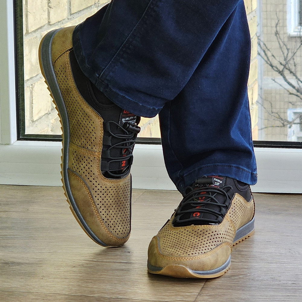 Мужские Мокасины Кроссовки FILA Коричневые с Перфорацией Туфли (размеры: 40,41,42,43,44,45) Видео Обзор - 17-3 Днепр - изображение 7