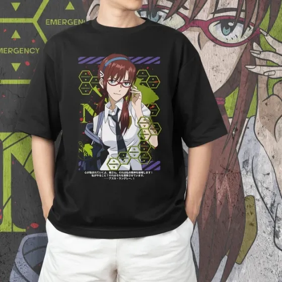 Футболка для подростка мальчика с принтом Evangalion Мари Макинами 2 Размер 160 Anime10661 Днепр