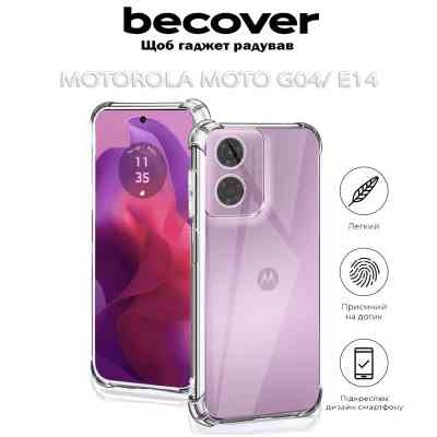 Чехол для мобильного телефона BeCover Anti-Shock Motorola Moto G04/ E14 Clear (712309) Винница
