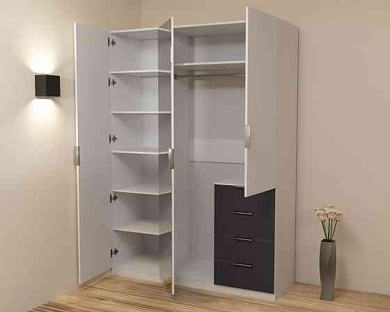 Шкаф Кристалл 2, Белый/Антрацит, 1500х520х2100 Львов