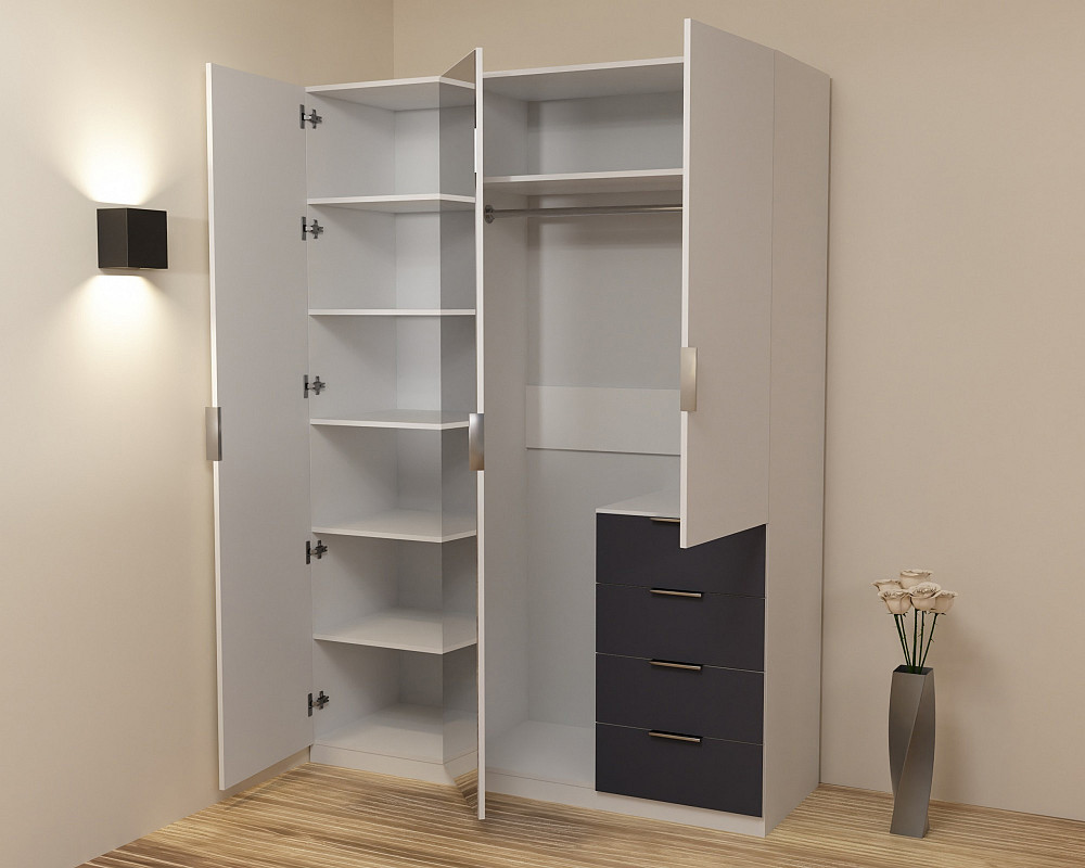 Шафа Крістал 2, Білий/Антрацит, 1500х520х2100 Львів - фото 2